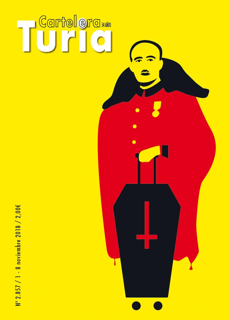 The dictator with a suitcase that is a coffin